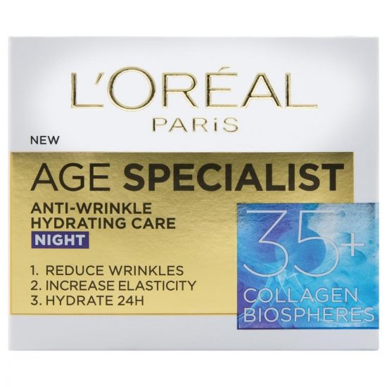 L'Oreal Paris AGE SPECIALIST ANTI-WRINKLE 35+ VLAŽILNA NOČNA NEGA PROTI GUBAM 50ML