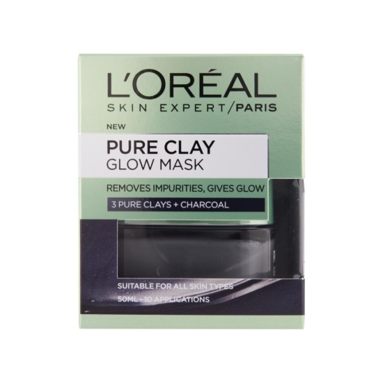 L'Oreal Paris PURE CLAY GLOW MASKA ZA UČINEK SIJOČE POLTI 50ML