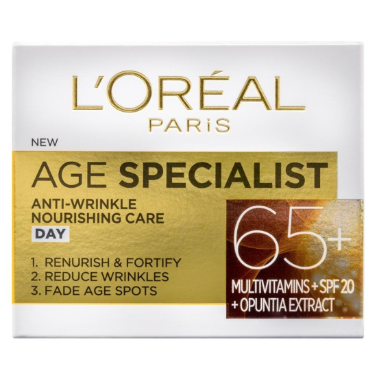L'Oreal Paris AGE SPECIALIST ANTI-WRINKLE 65+ HRANILNA DNEVNA NEGA PROTI GUBAM 50ML