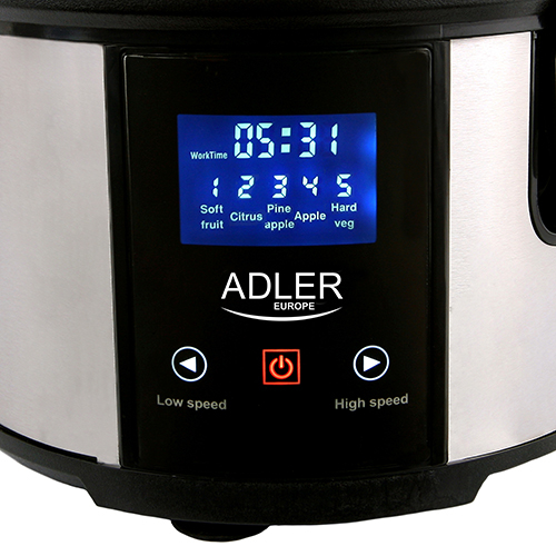 Adler zmogljiv sokovnik 2000W AD4124 črne barve LCD zaslon