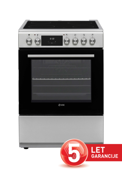 VOX steklokeramični štedil. CTR 6355 IXQ [A, 69 l, 6 programov, 4x steklo., inox]