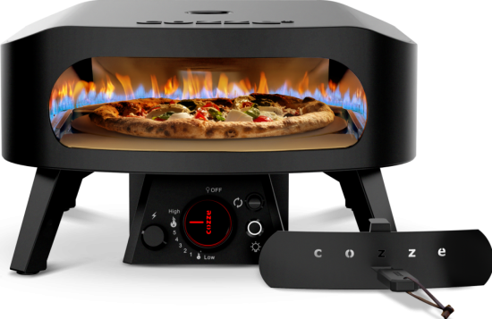 COZZE vrtljiva plinska pizza pečica 13" (90434) Classic Black Edition