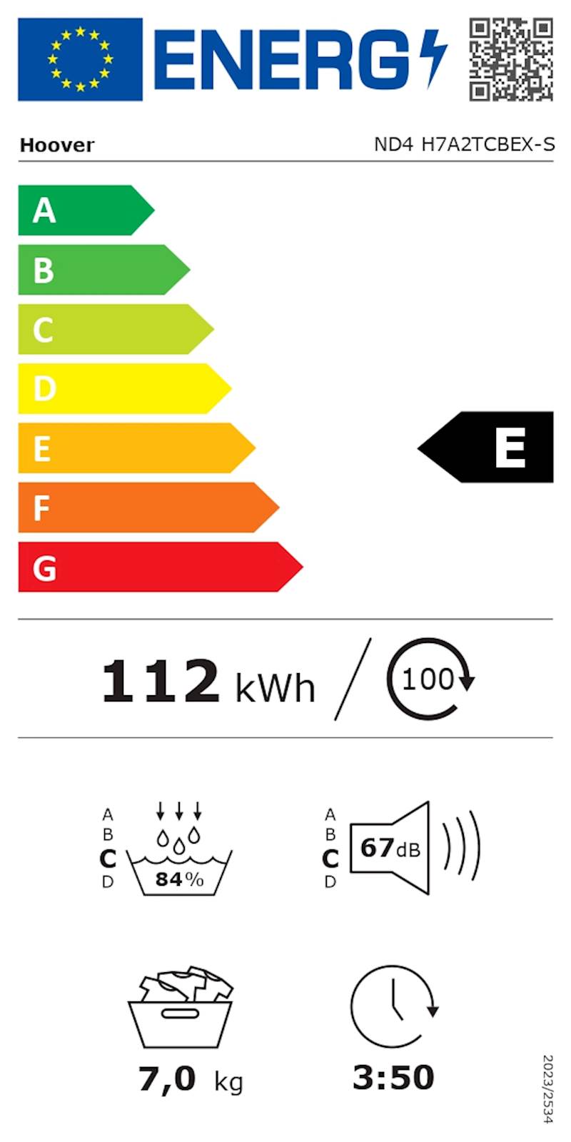 Sušilni stroj HOOVER ND4 H7A2TCBEX-S Sušilni stroj HOOVER ND4 H7A2TCBEX-S