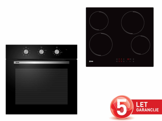 VOX vg. set plošča in pečica SET 3400 B [A, 70l, 9 programov, WaterClean]