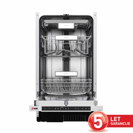 VOX vgradni pomivalni stroj GSI107704E [E, 10 pog., 6 prog., 3. koš., AquaStop]