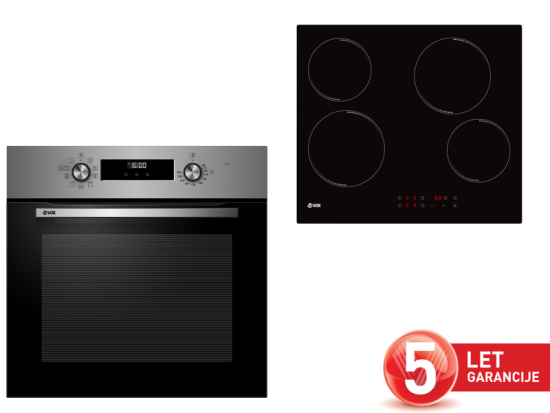 VOX vg. set plošča in pečica SET 2400IXB [A,70l, 9 programov, WaterClean, Zaslon]