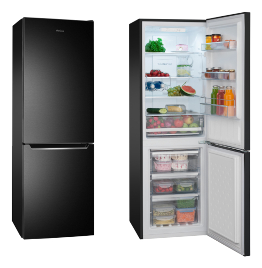 AMICA komb. hladilnik FK2695.4FTHAA [E, NoFrost, 236l, temni INOX]
