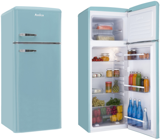 AMICA kombinirani hladilnik KGC15632T [E, 164l+44l, retro, modra]
